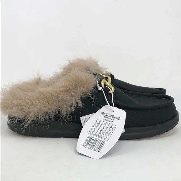 Hey Dude x Market Mens Black Wally Slip Loafer Slip On Shoes - Size 10